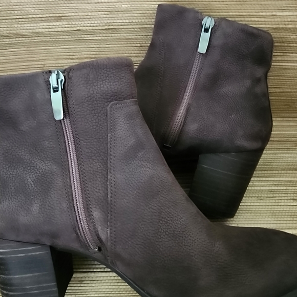 Ecco Women Ankle Boots 37 (US 6-6.5) Brown Shape 55 Fringe Leather Zip - Picture 6 of 11